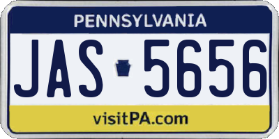 PA license plate JAS5656