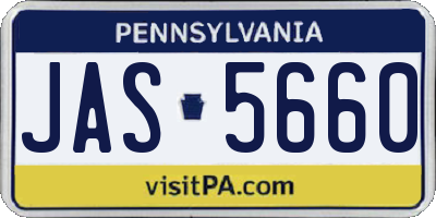 PA license plate JAS5660