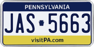 PA license plate JAS5663