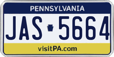 PA license plate JAS5664