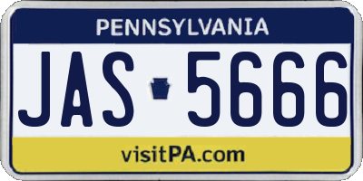 PA license plate JAS5666