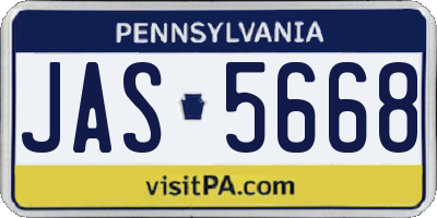 PA license plate JAS5668