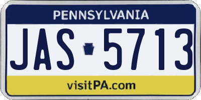 PA license plate JAS5713