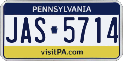 PA license plate JAS5714