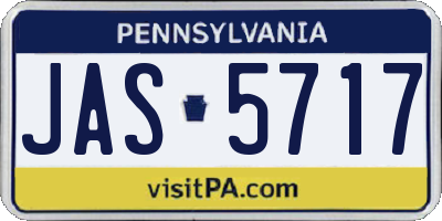 PA license plate JAS5717