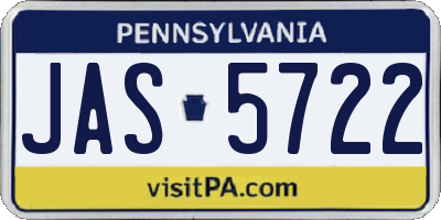 PA license plate JAS5722