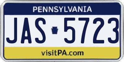 PA license plate JAS5723
