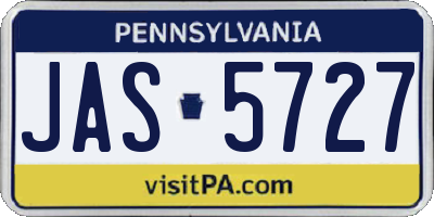 PA license plate JAS5727