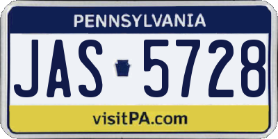 PA license plate JAS5728