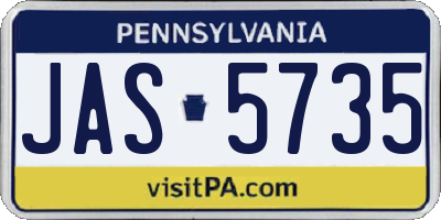 PA license plate JAS5735