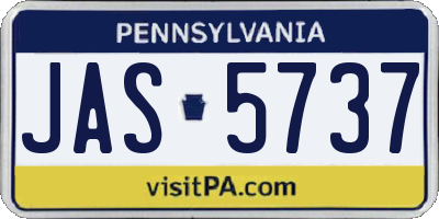 PA license plate JAS5737