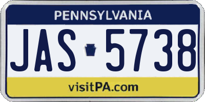 PA license plate JAS5738