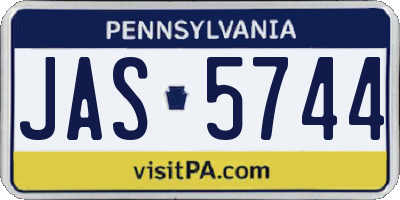 PA license plate JAS5744