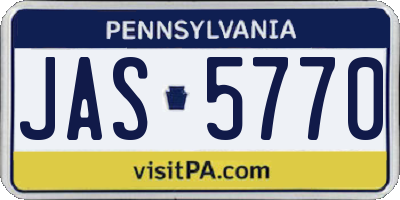 PA license plate JAS5770