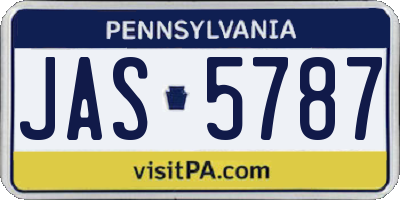 PA license plate JAS5787