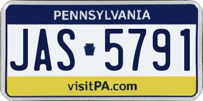 PA license plate JAS5791
