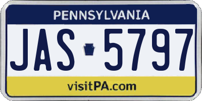 PA license plate JAS5797