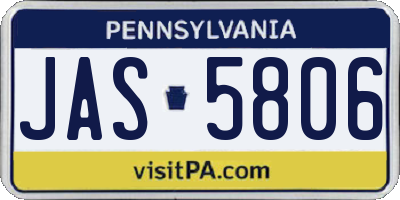 PA license plate JAS5806