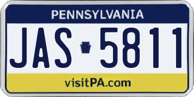 PA license plate JAS5811