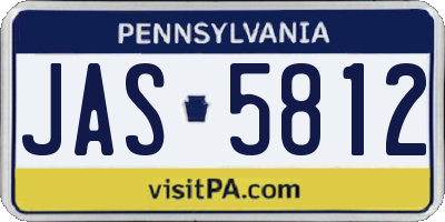 PA license plate JAS5812