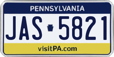 PA license plate JAS5821
