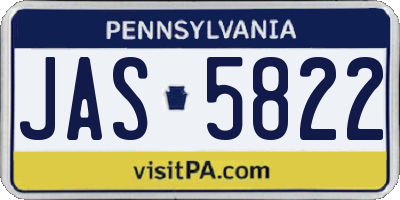 PA license plate JAS5822