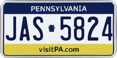 PA license plate JAS5824