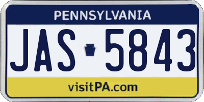 PA license plate JAS5843