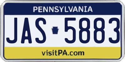 PA license plate JAS5883