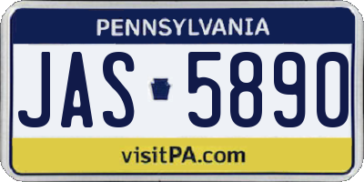 PA license plate JAS5890