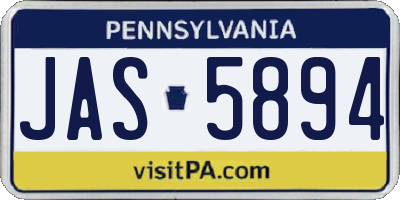 PA license plate JAS5894