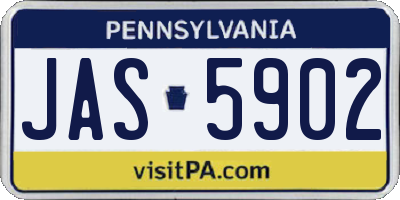 PA license plate JAS5902