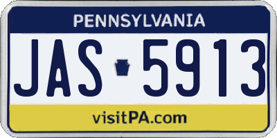 PA license plate JAS5913