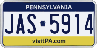 PA license plate JAS5914