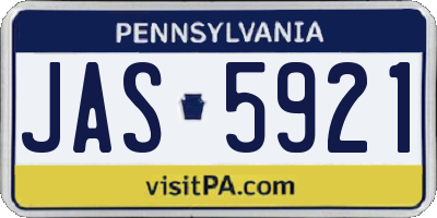 PA license plate JAS5921