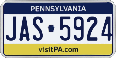 PA license plate JAS5924