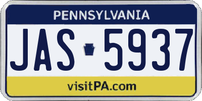 PA license plate JAS5937