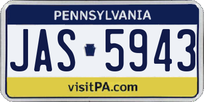 PA license plate JAS5943