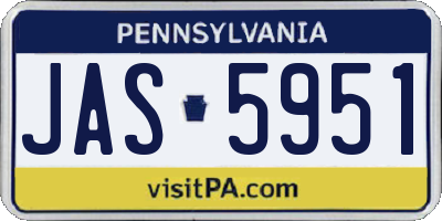 PA license plate JAS5951