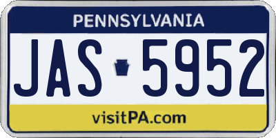 PA license plate JAS5952