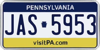 PA license plate JAS5953