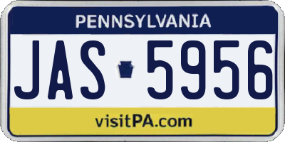 PA license plate JAS5956