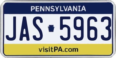PA license plate JAS5963