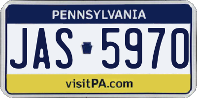 PA license plate JAS5970