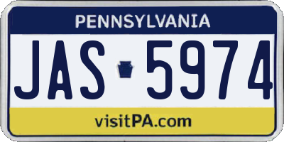 PA license plate JAS5974