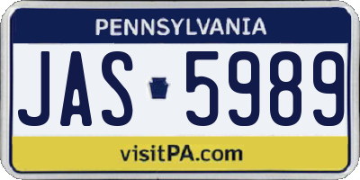 PA license plate JAS5989