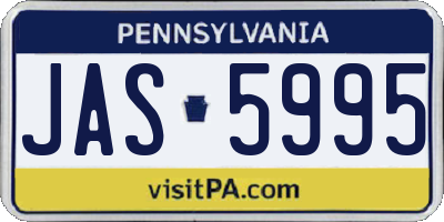PA license plate JAS5995