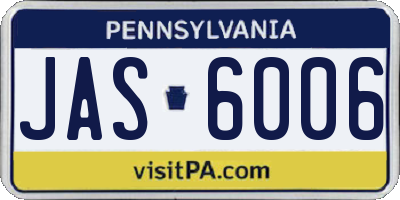 PA license plate JAS6006