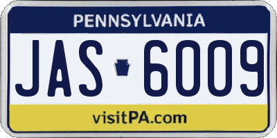 PA license plate JAS6009