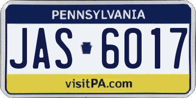 PA license plate JAS6017